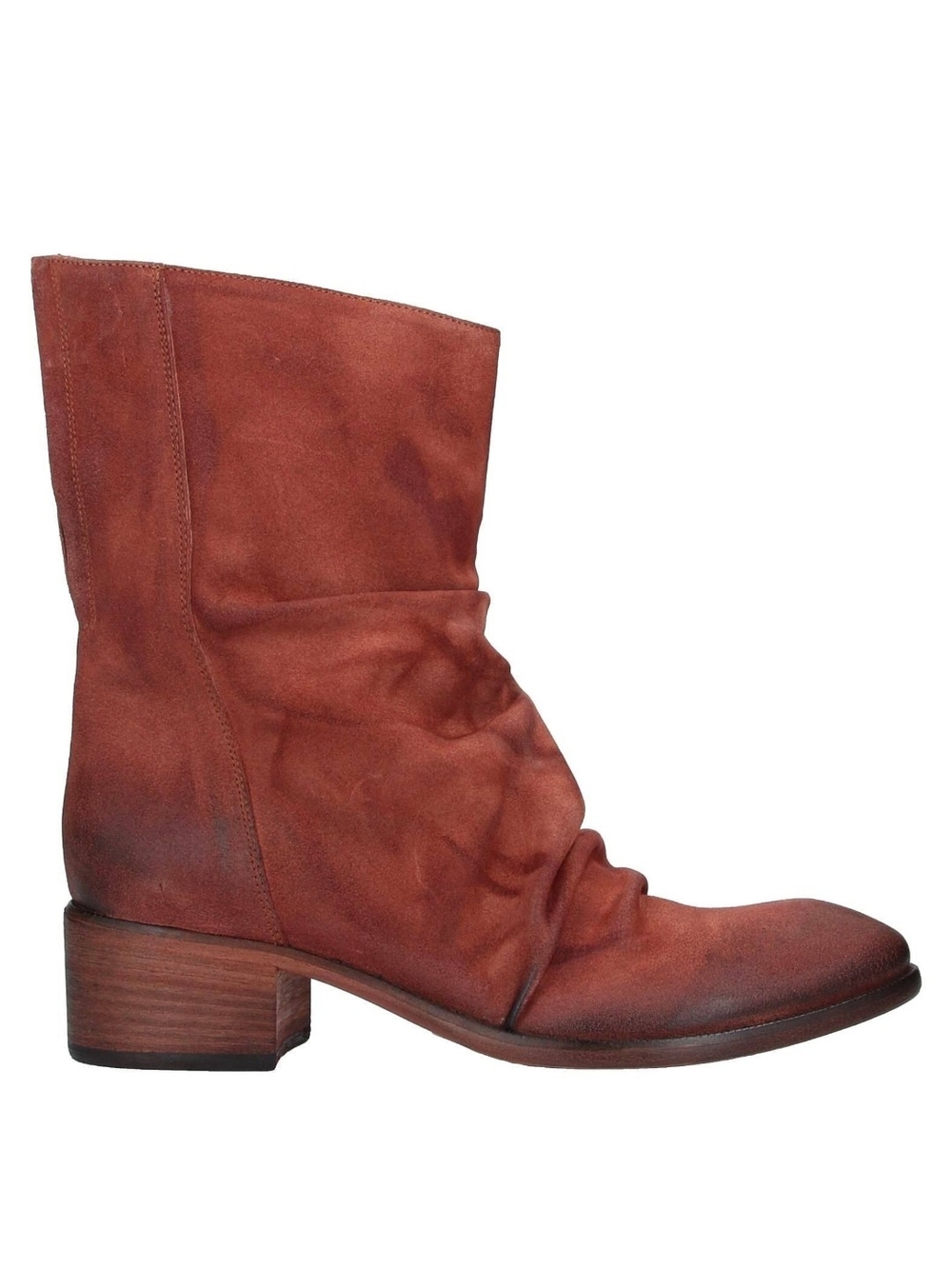 Elena Iachi Rust Suede Slouch Ankle Boots